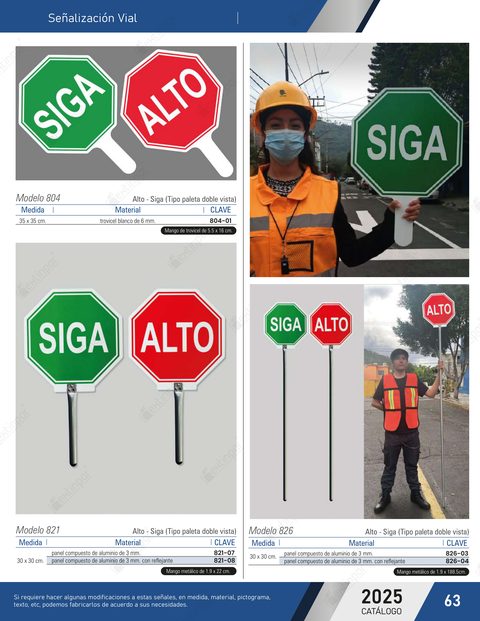 Página 63 del catálogo: Paletas, altos y reflejantes