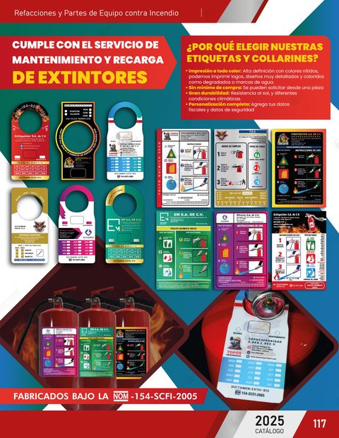Página 117 del catálogo: Etiquetas y collarines a todo color